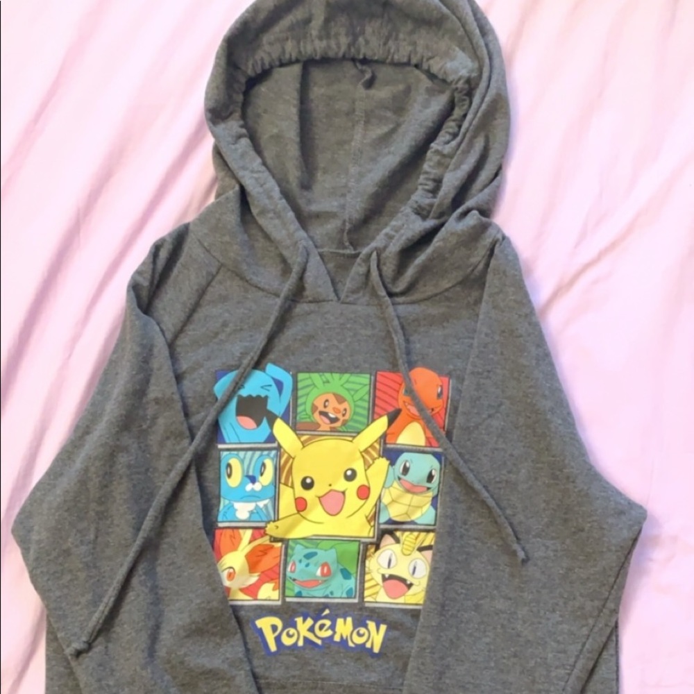 Pokemon gray graphic women's hoodie